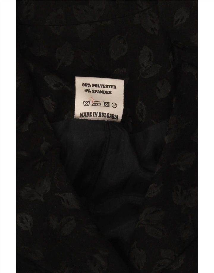 Vintage Γυναικείο Longline με 6 κουμπιά σακάκι IT 40 Small Black Floral