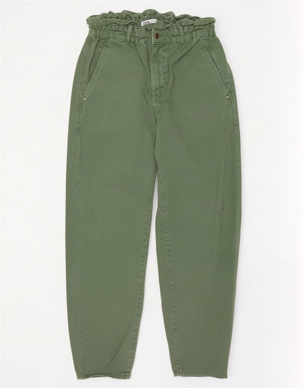Zara Γυναικείο ψηλόμεσο τζιν EU 38 Small W28 L26 Πράσινο βαμβακερό
