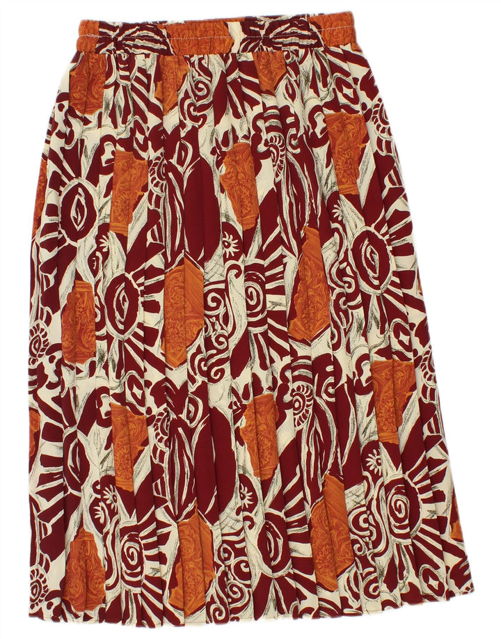 Vintage Γυναικεία Πλισέ Φούστα W28 Medium Maroon Floral