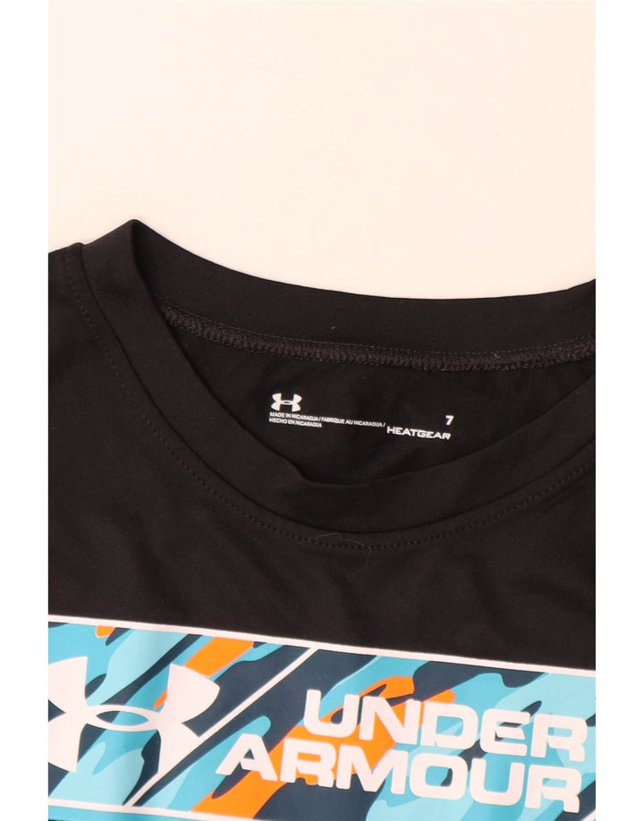 Γραφικό μπλουζάκι UNDER Armor Boys Heat Gear Top 6-7 ετών Μαύρο