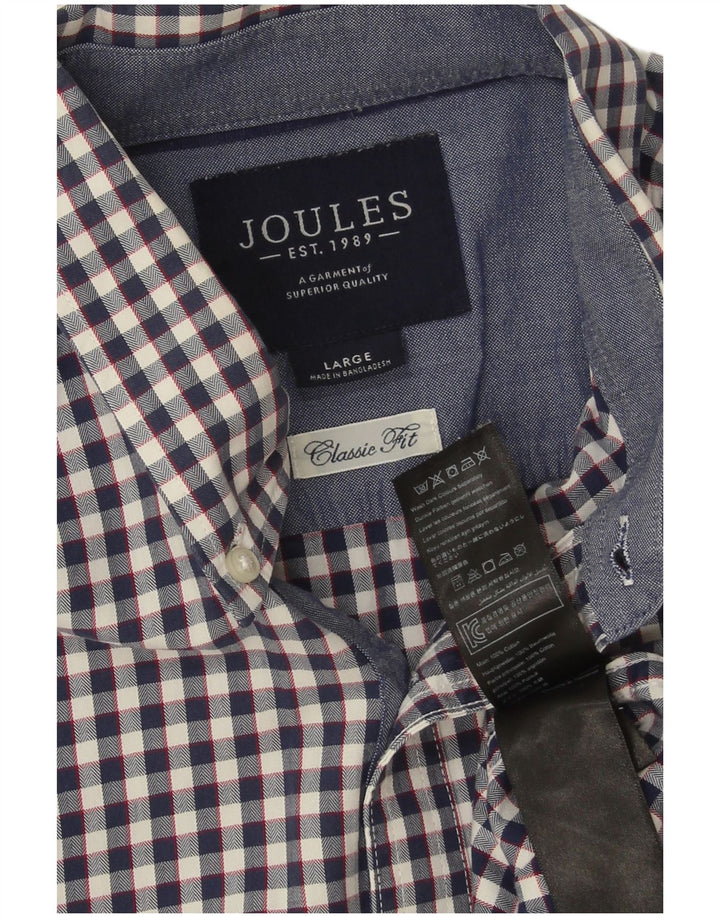Joules Ανδρικό πουκάμισο Classic Fit Μεγάλο Navy Blue από βαμβακερό Gingham
