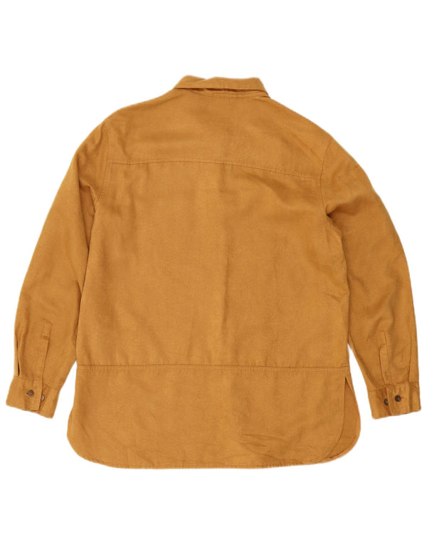 Marks & Spencer Womens Faux Suede Shirt UK 10 Small Beige Polyester