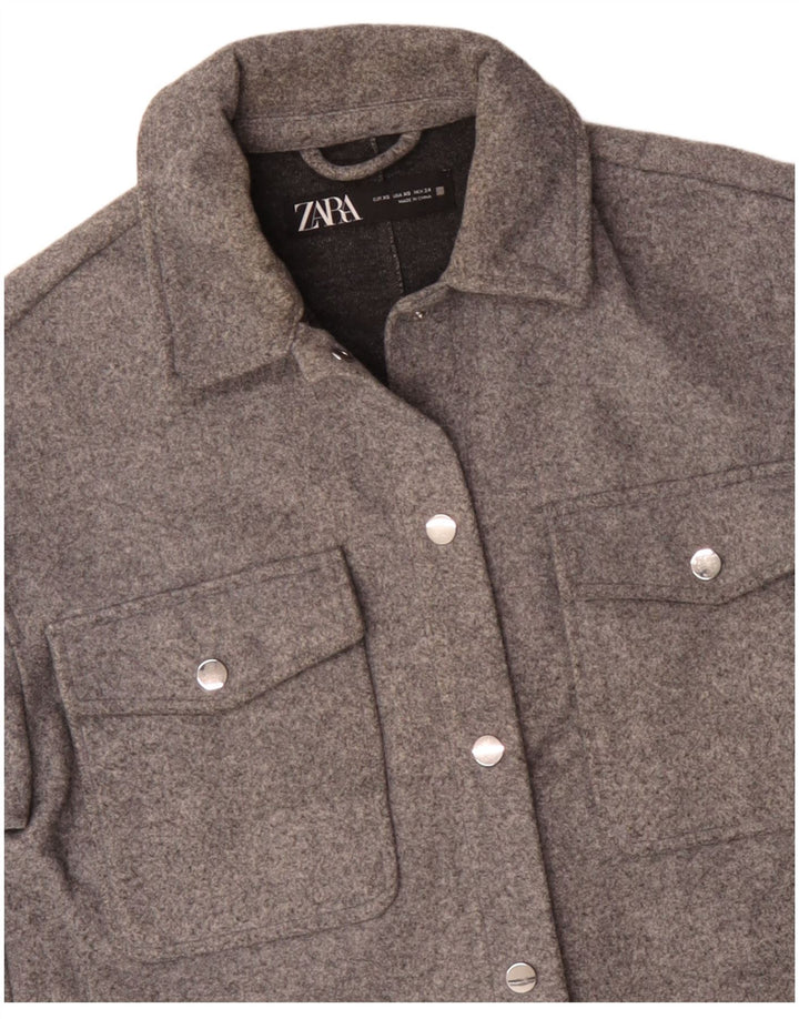 Zara Γυναικείο Oversized Bomber Jacket UK 6 XS Grey Polyester