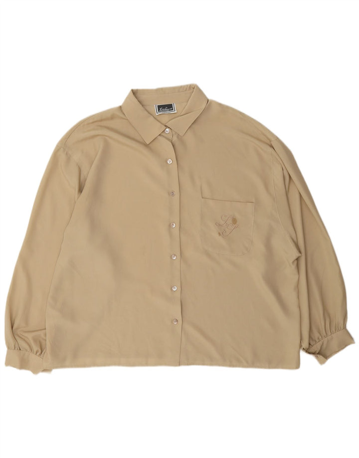 Luisa Spagnoli Γυναικείο πουκάμισο Μπλούζα UK 18 XL Beige Polyester