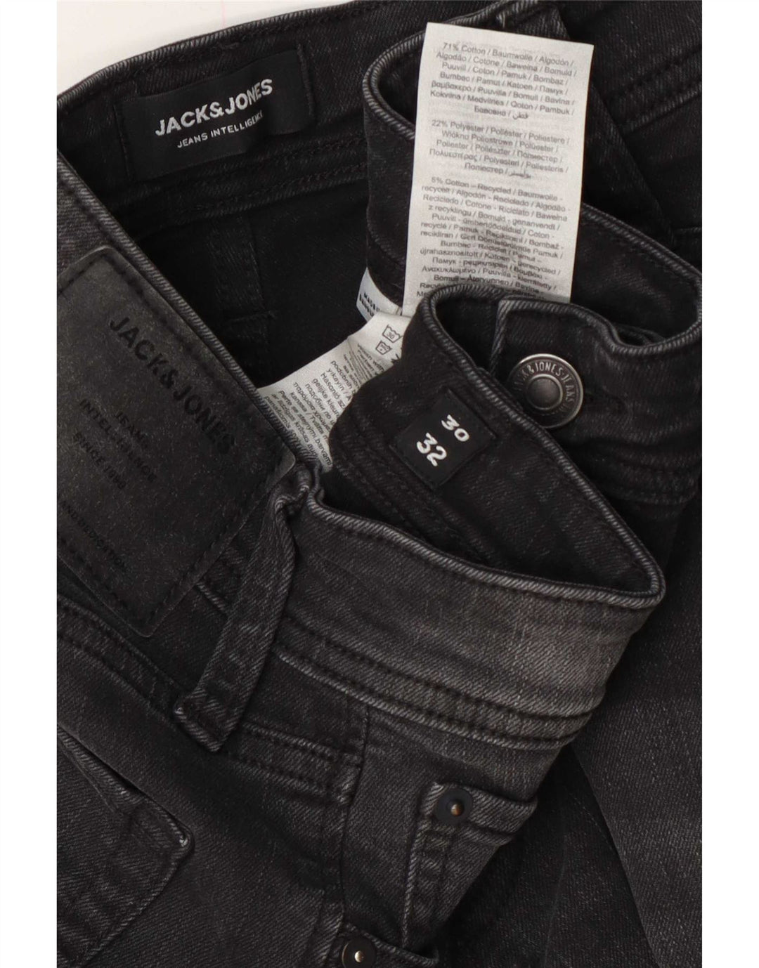 Jack & Jones Ανδρικό GLENN Slim Jeans W30 L32 Μαύρο βαμβακερό