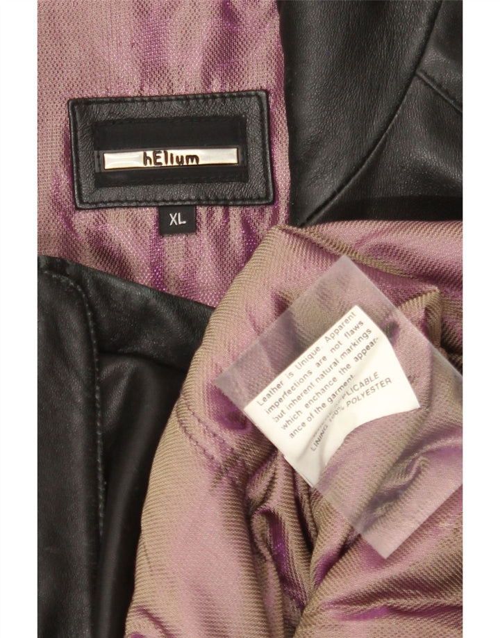 Ανδρικό Δερμάτινο Μπουφάν HELIUM UK 42 XL Μαύρο Δερμάτινο