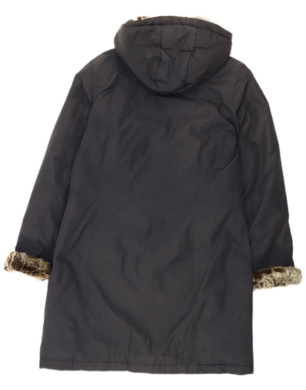 Woolrich Γυναικείο παλτό με κουκούλα UK 20 2XL Navy Blue Cotton