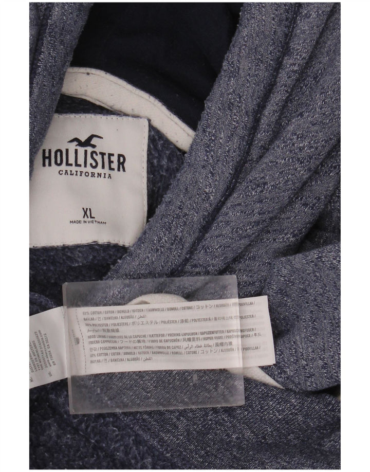 Ανδρικό γραφικό κουκούλα HOLLISTER XL Βαμβακερό μπλε φλύκταινο