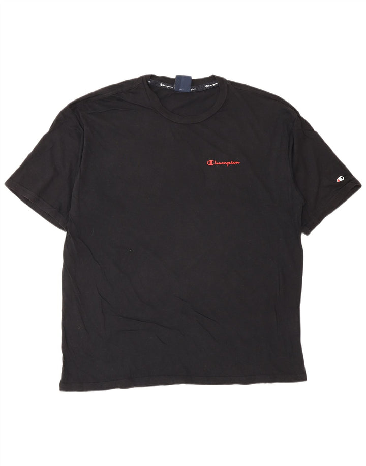 Ανδρικό γραφικό T-Shirt Champion Top Μεσαίο μαύρο βαμβακερό