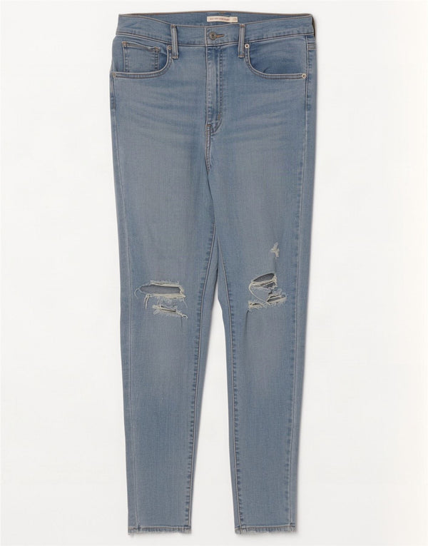 Levi's Womens Mile High Distressed Super Skinny Jeans W32 L30 Blue Cotton