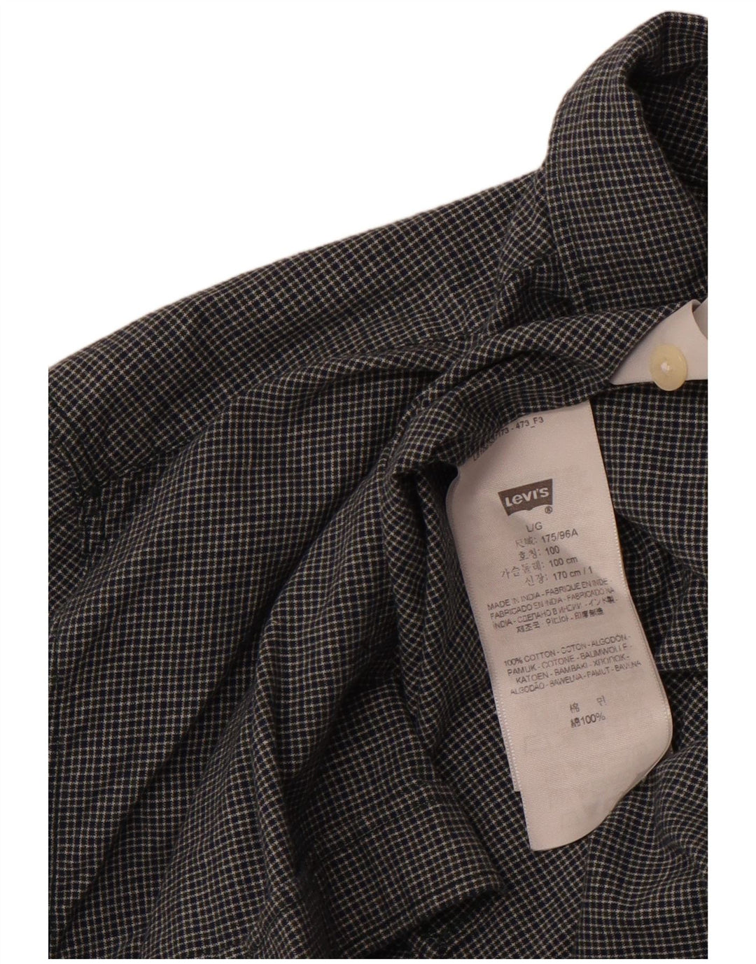 Ανδρικό πουκάμισο LEVI'S Slim Fit Large Navy Blue Check Cotton