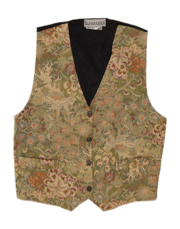 Γυναικείο γιλέκο Blue Berry UK 14 Large Khaki Floral Βαμβακερό