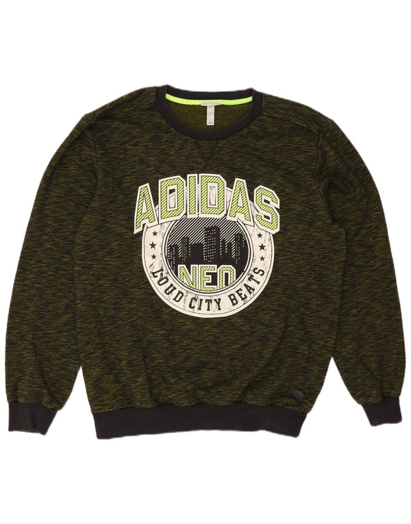 Ανδρικό φούτερ Adidas Neo Graphic Jumper με μεγάλες πράσινες φούτερ