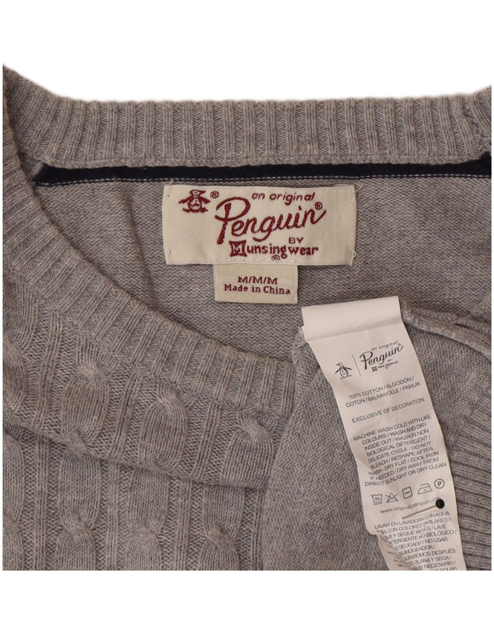 Ανδρικό πουλόβερ Penguin Boat Neck Jumper Μεσαίο γκρι βαμβακερό