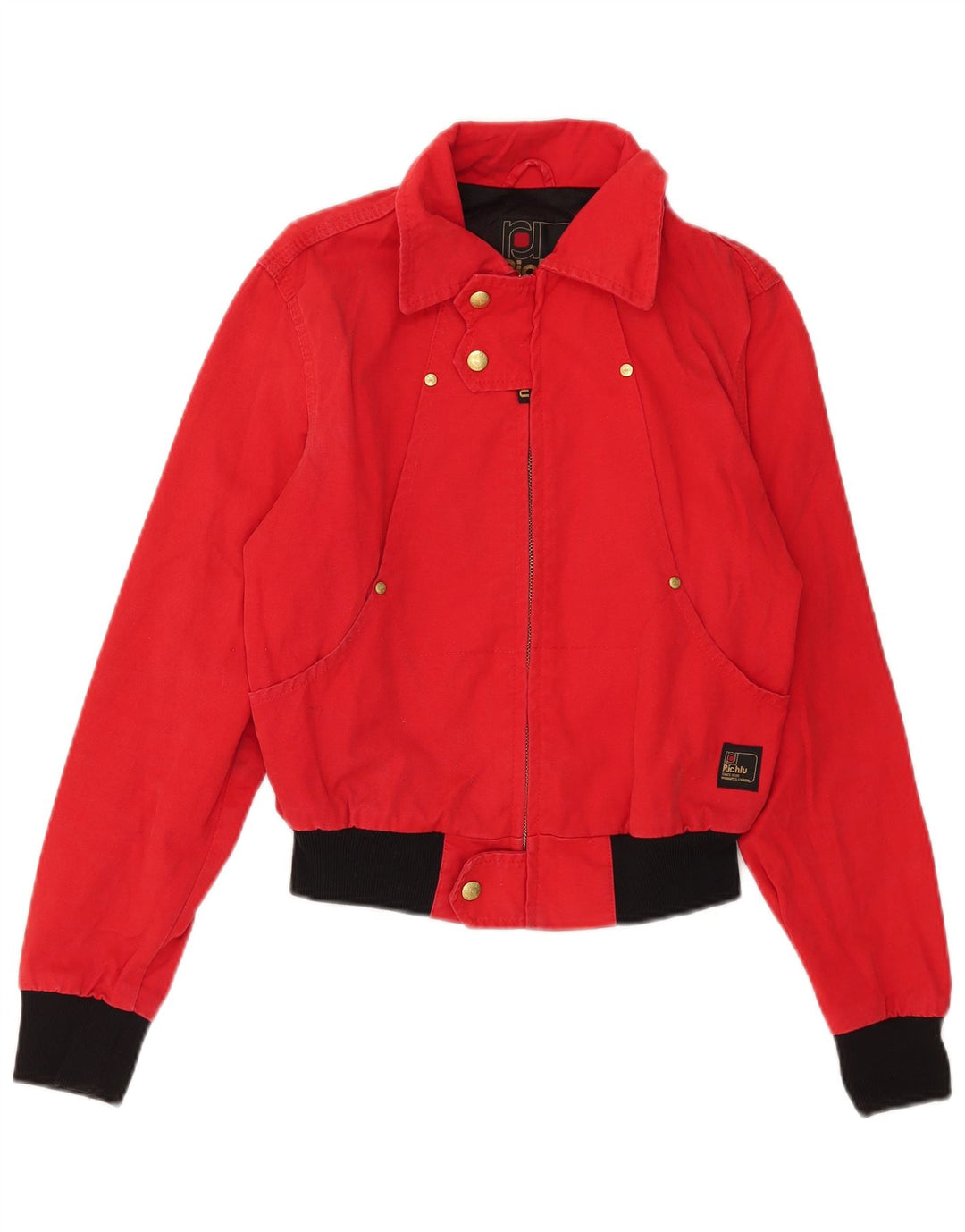 Richlu Γυναικείο Bomber Jacket UK 12 μεσαίο κόκκινο βαμβακερό χρώμα