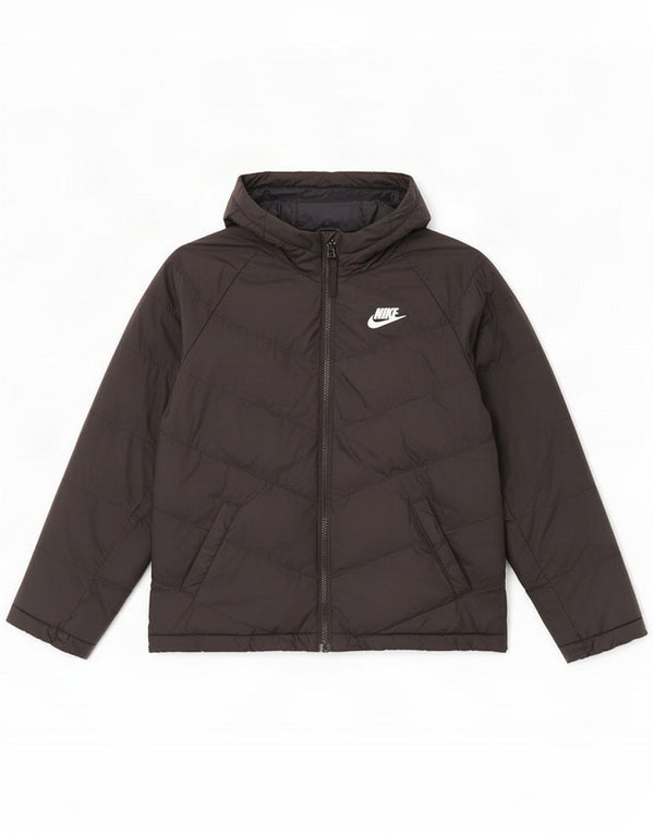 Nike Boys Hooded Jacket 10-11 Years Medium Black Polyester