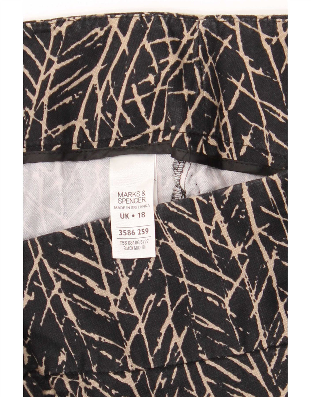 Marks & Spencer Γυναικεία αφηρημένη φούστα μολύβι UK 18 XL W38 Μαύρη