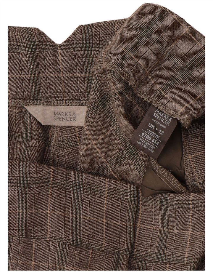 Marks & Spencer Γυναικείο παντελόνι Capri UK 12 Medium W30 L23 Grey Check