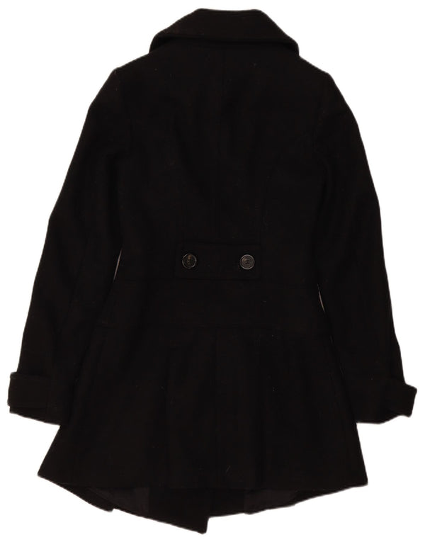 Γυναικείο παλτό Benetton Διπλό στήθος IT 40 Small Black Wool