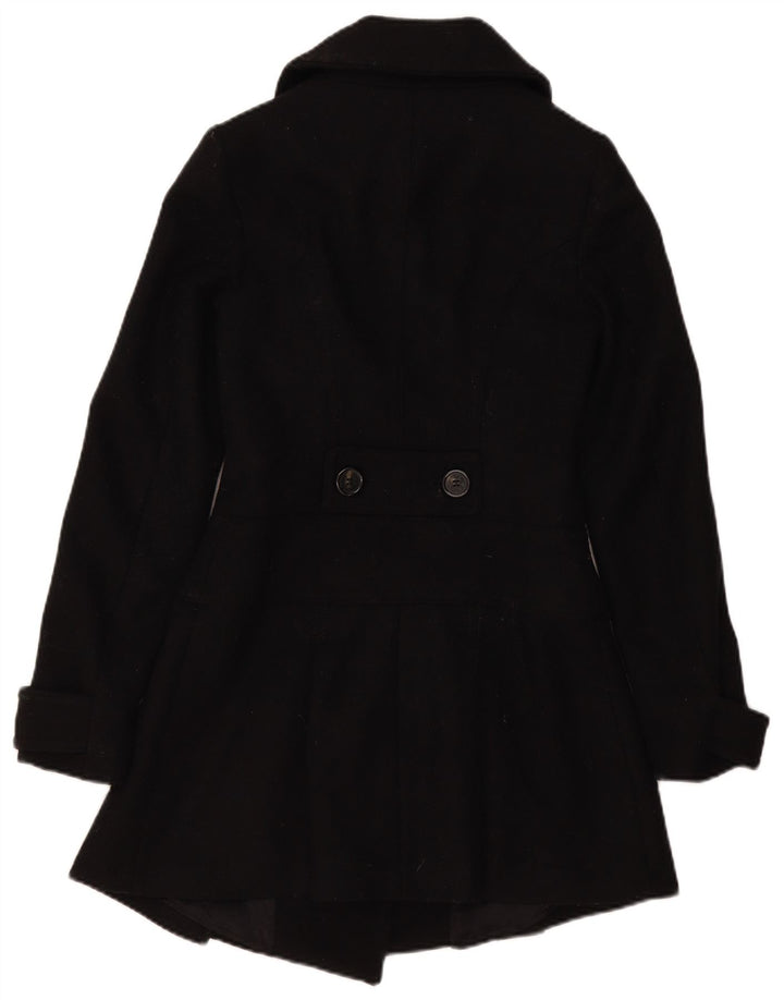 Γυναικείο παλτό Benetton Διπλό στήθος IT 40 Small Black Wool