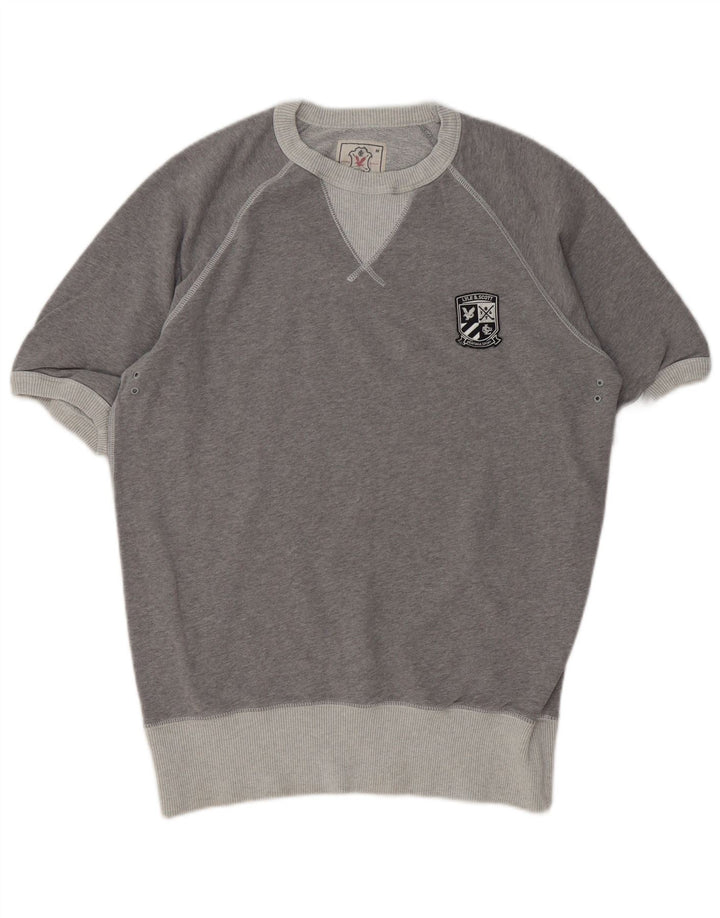 Ανδρικό κοντομάνικο φούτερ LYLE & SCOTT, μεσαίο βαμβακερό γκρι