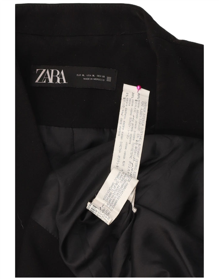 Zara Γυναικείο Σακάκι Μπλέιζερ UK 18 XL Μαύρο Πολυεστέρας