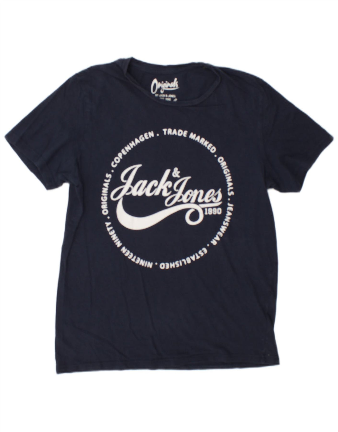 Ανδρικό γραφικό μπλουζάκι Jack & Jones Τοπ μεσαίου μπλε βαμβακερό