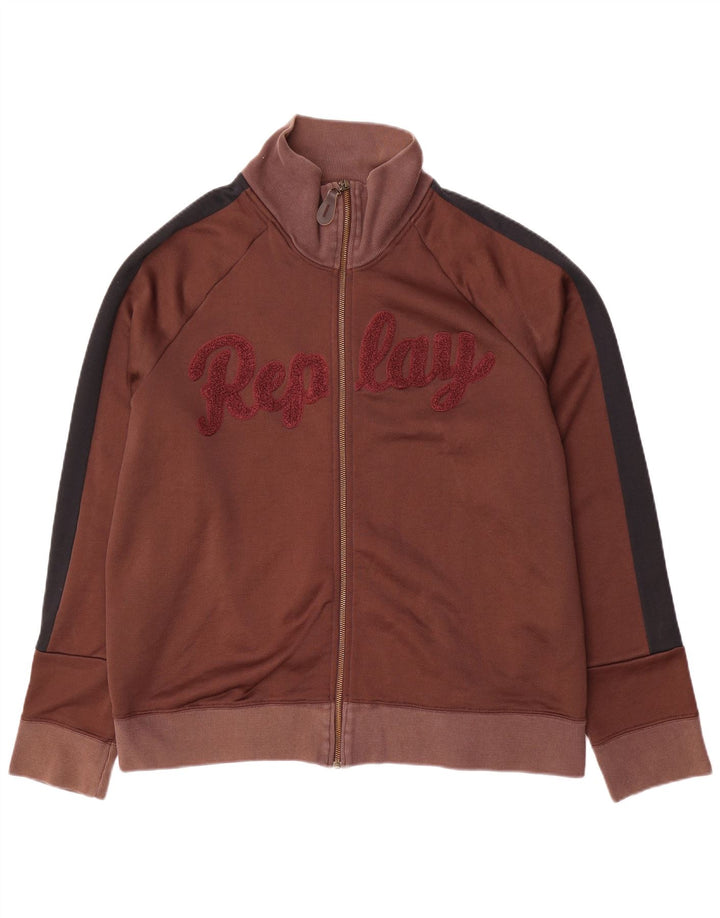 Ανδρική φόρμα γραφικών Replay Top Jacket 2XL Brown Colourblock Polyester