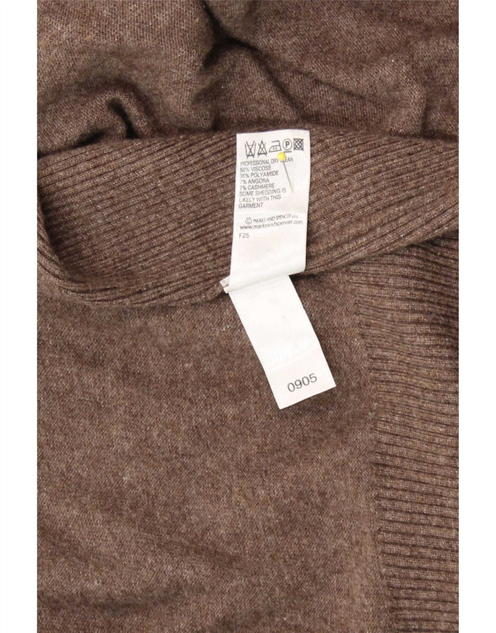 Marks & Spencer Γυναικείο ασύμμετρο πουλόβερ ζακέτα UK 12/14 Μεσαίο καφέ