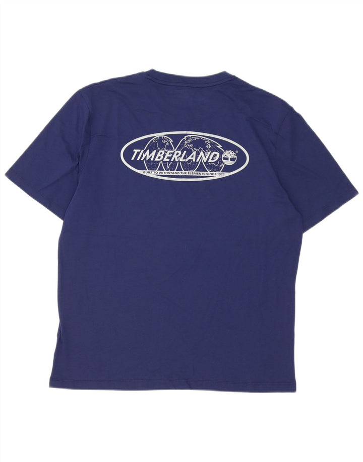 Ανδρικό γραφικό T-Shirt Timberland Top από μεσαίο ναυτικό μπλε βαμβακερό