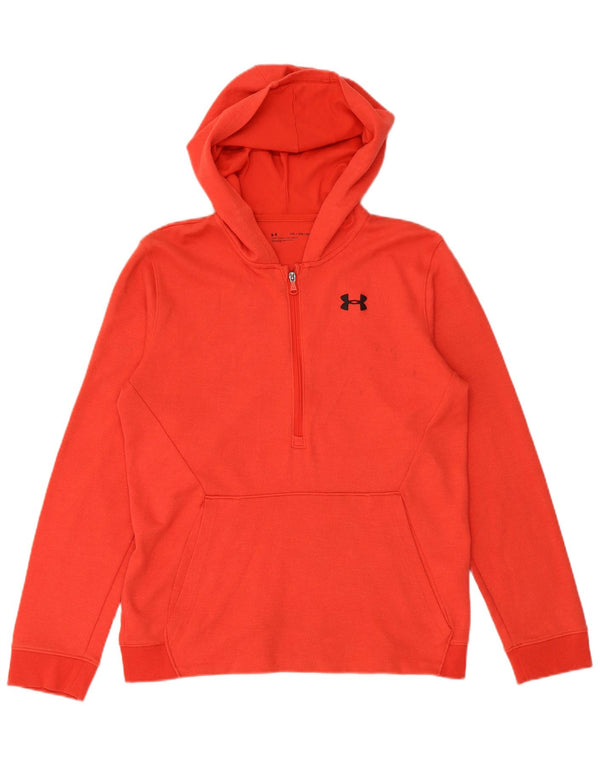 UNDER Armour Boys Hoodie Jumper 15-16 Years XL Red Cotton