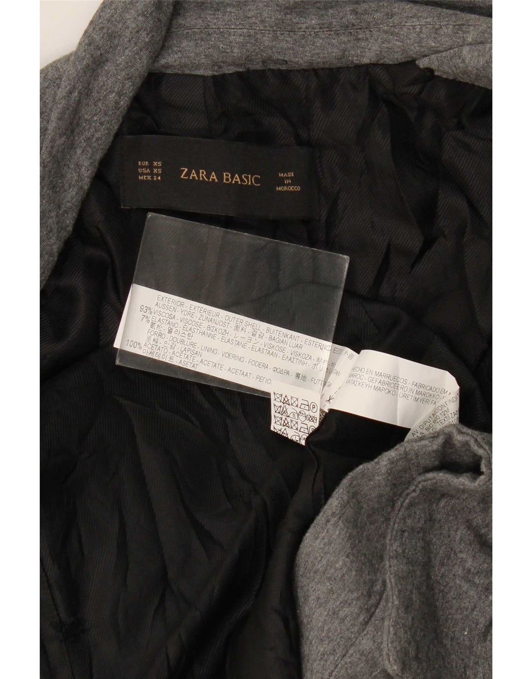 Zara Γυναικείο Open Oversized Blazer Jacket UK 6 XS Grey Viscose