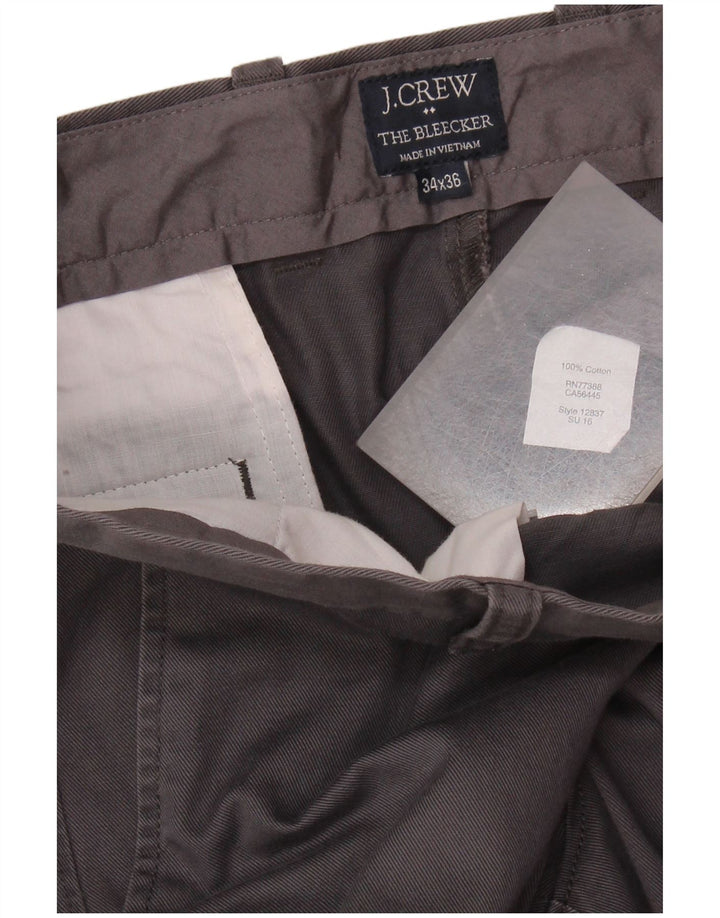 J. CREW Ανδρικό παντελόνι Chino ίσιο The Bleecker W34 L36 Γκρι βαμβακερό