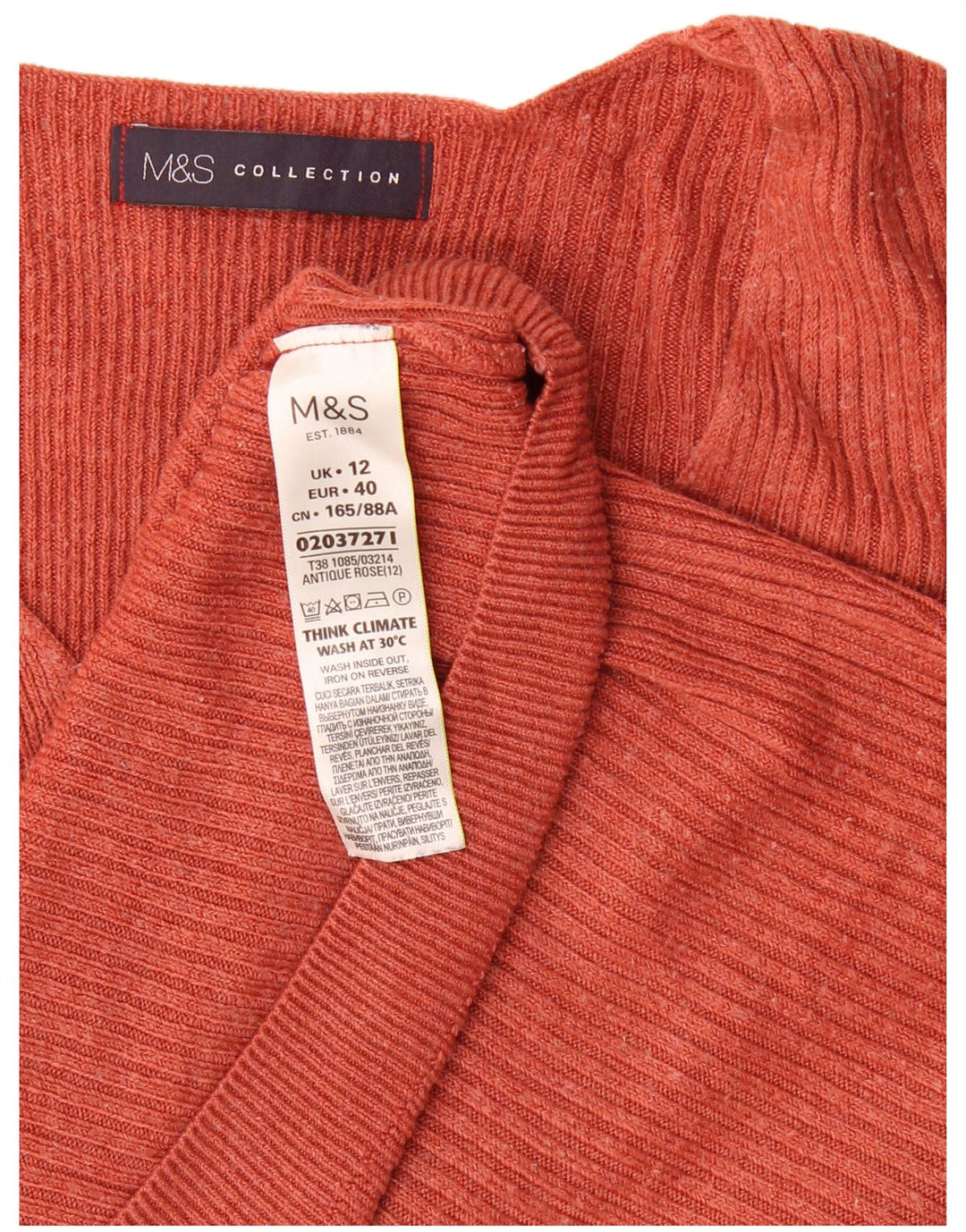 Marks & Spencer Γυναικείο πουλόβερ με λαιμόκοψη με V λαιμόκοψη UK 12 Ακρυλικό μεσαίο καφέ