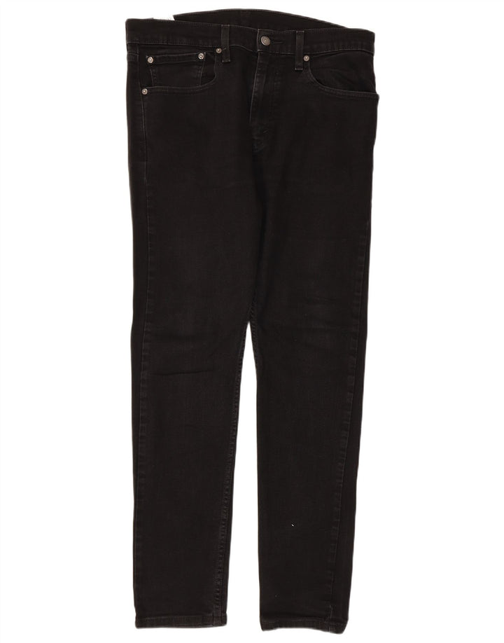 LEVI'S Mens 512 Slim Tapered Jeans W34 L32 Μαύρο βαμβακερό