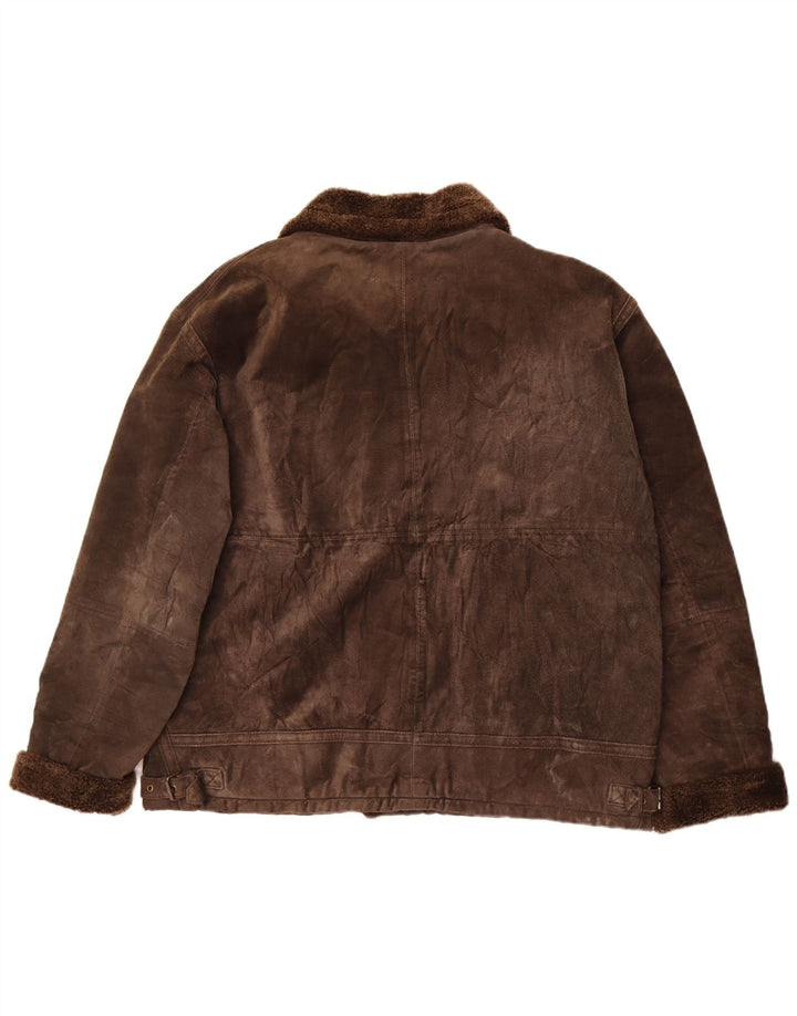 TCM Γυναικείο Μπουφάν Shearling UK 28/30 3XL Καφέ Δερμάτινο