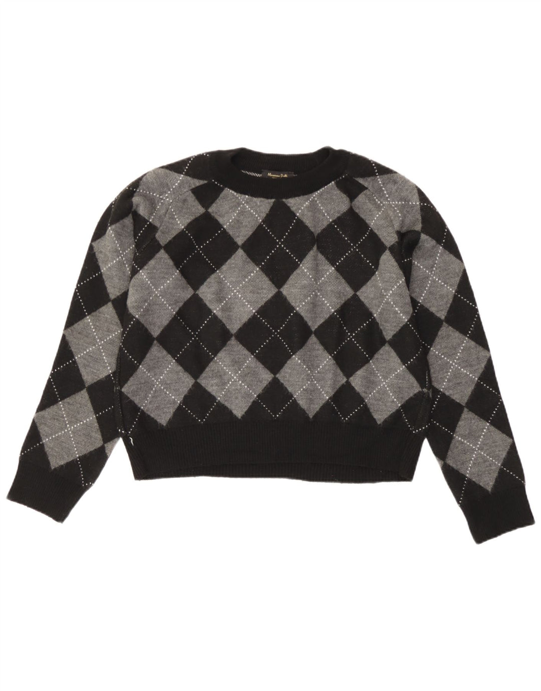 Massimo Dutti Γυναικείο πουλόβερ Crop Crew Neck Jumper UK 10 Small Black