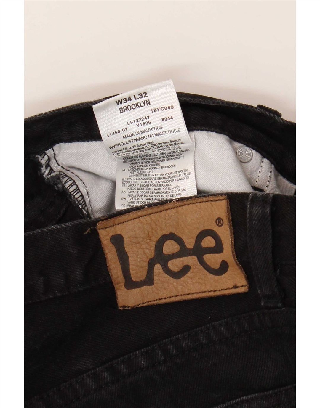 Lee Mens Brooklyn Straight Jeans W34 L32 Μαύρο βαμβακερό