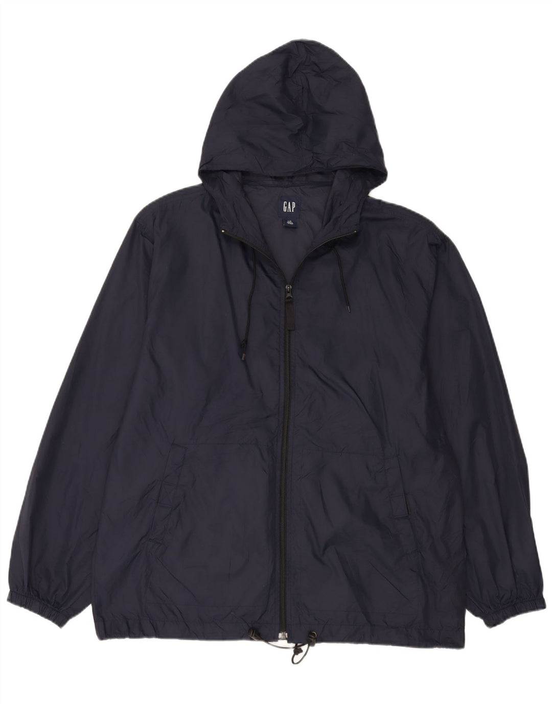 Ανδρικό μπουφάν βροχής με κουκούλα Gap UK 40 Large Navy Blue Nylon