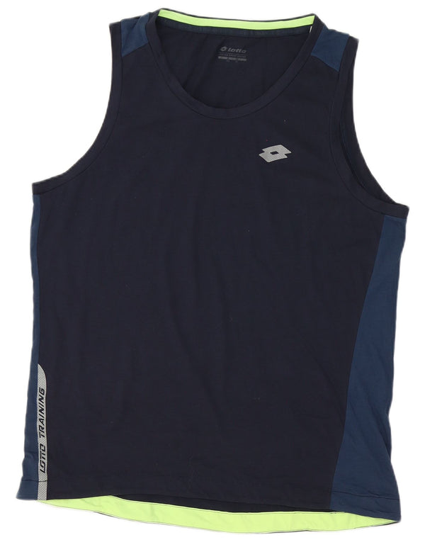 Lotto Ανδρικό γιλέκο XL Navy Blue Colourblock Βαμβακερό