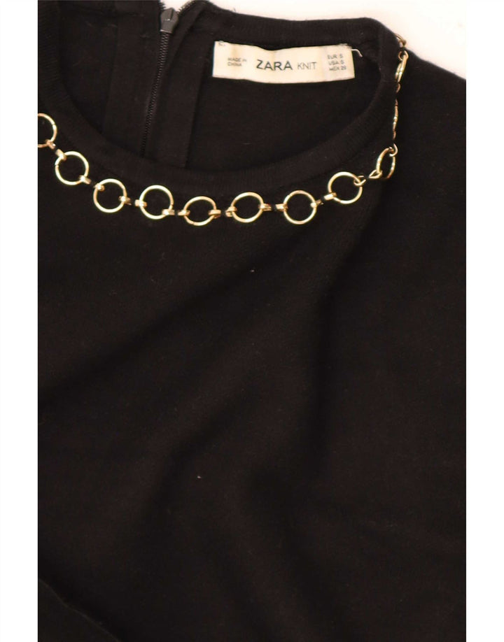 Zara Γυναικεία Μπλούζα Τοπ UK 10 Small Black