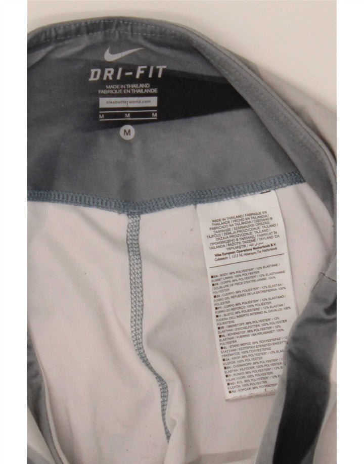 Γυναικεία κολάν Nike Dri Fit UK 12 Μεσαίου Γκρι γεωμετρικού πολυεστέρα