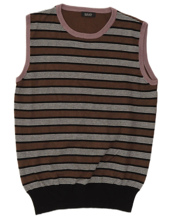 Γυναικείο γιλέκο Gaudi Tank Top UK 12 μεσαία καφέ ριγέ βισκόζη