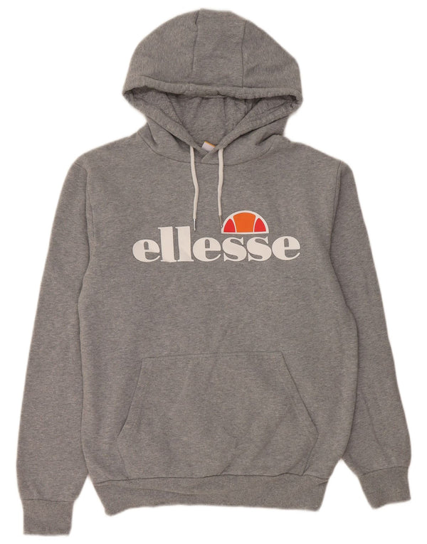 Ellesse γυναικείο γραφικό φούτερ με κουκούλα UK 12 βαμβακερό μεσαίο γκρι