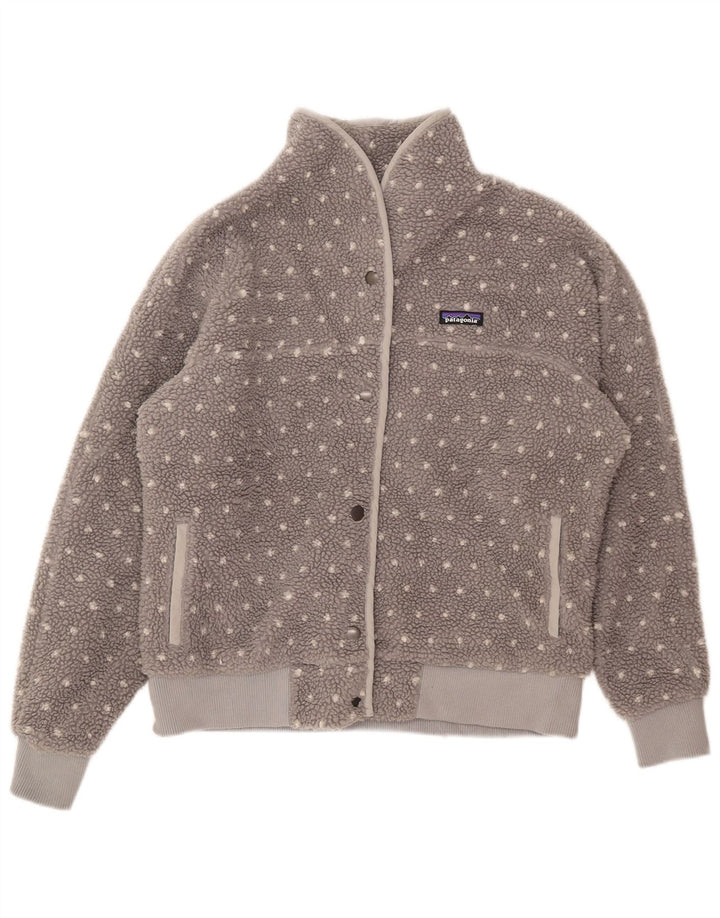 Patagonia Γυναικείο Fleece Jacket UK 16 Large Grey Spotted Polyester
