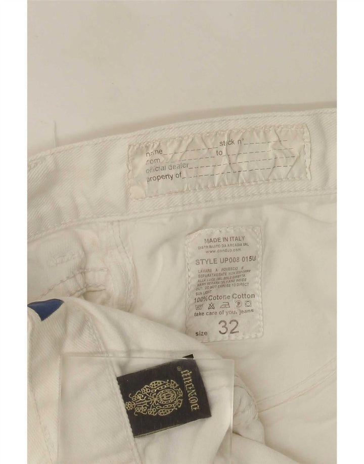 Γυναικείο ίσιο τζιν Dondup W32 L29 Λευκό βαμβακερό