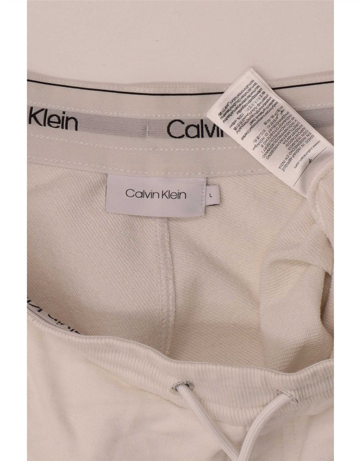 Ανδρικό αθλητικό σορτς Calvin Klein μεγάλο λευκό βαμβακερό