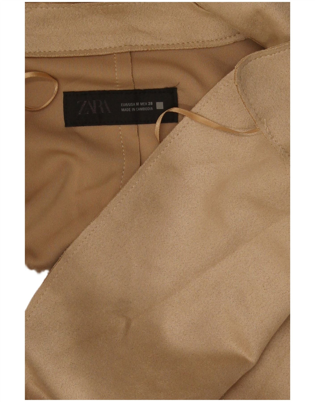 Zara Γυναικεία καμπαρντίνα UK 14 Medium Beige Polyester