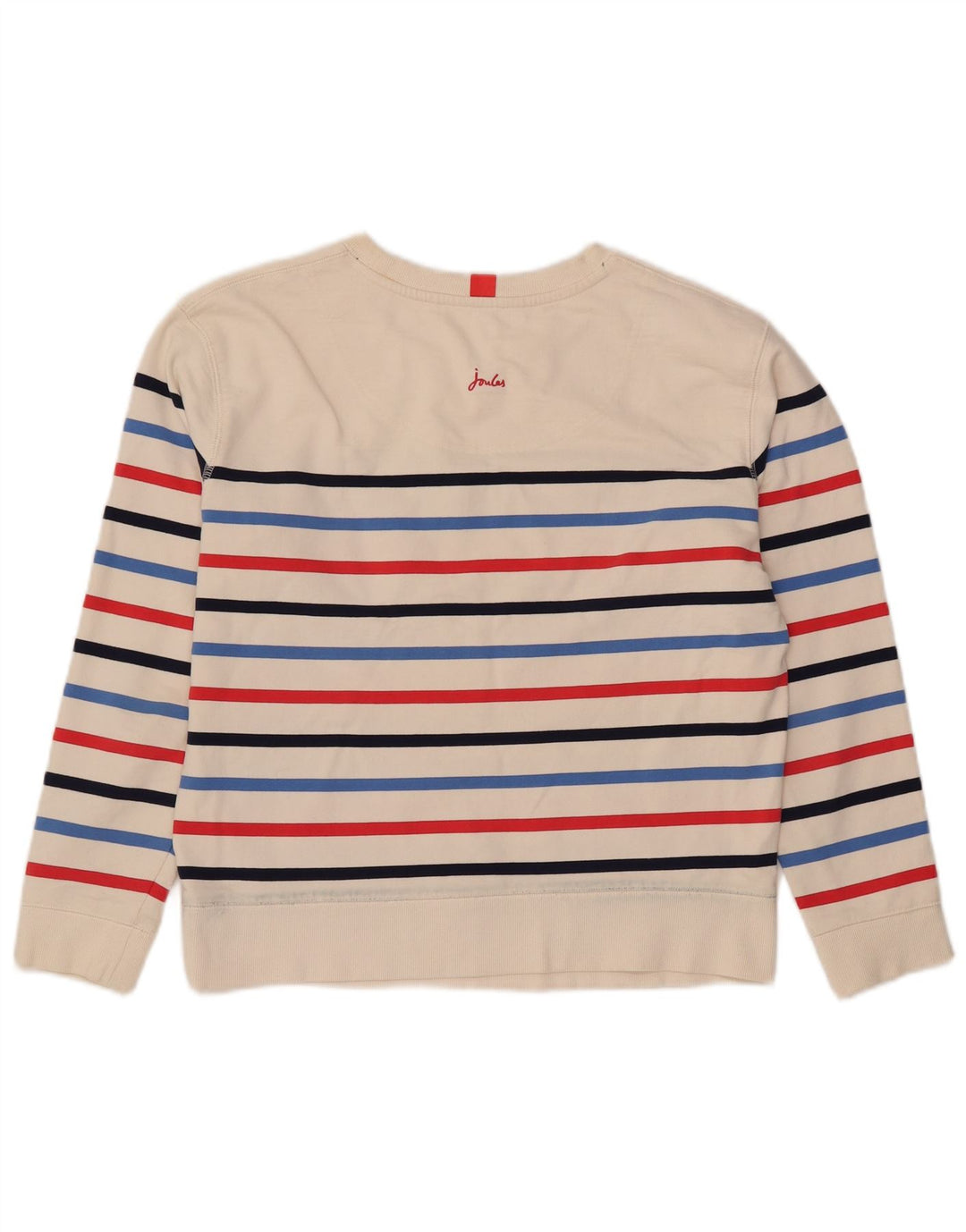 Joules Γυναικεία φούτερ υπερμεγέθη Jumper UK 8 Small White ριγέ βαμβακερό