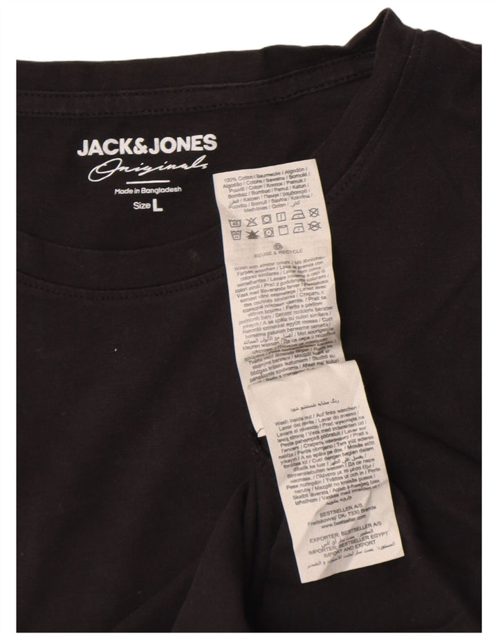 Jack & Jones Ανδρικό T-Shirt Top μεγάλο μαύρο βαμβακερό